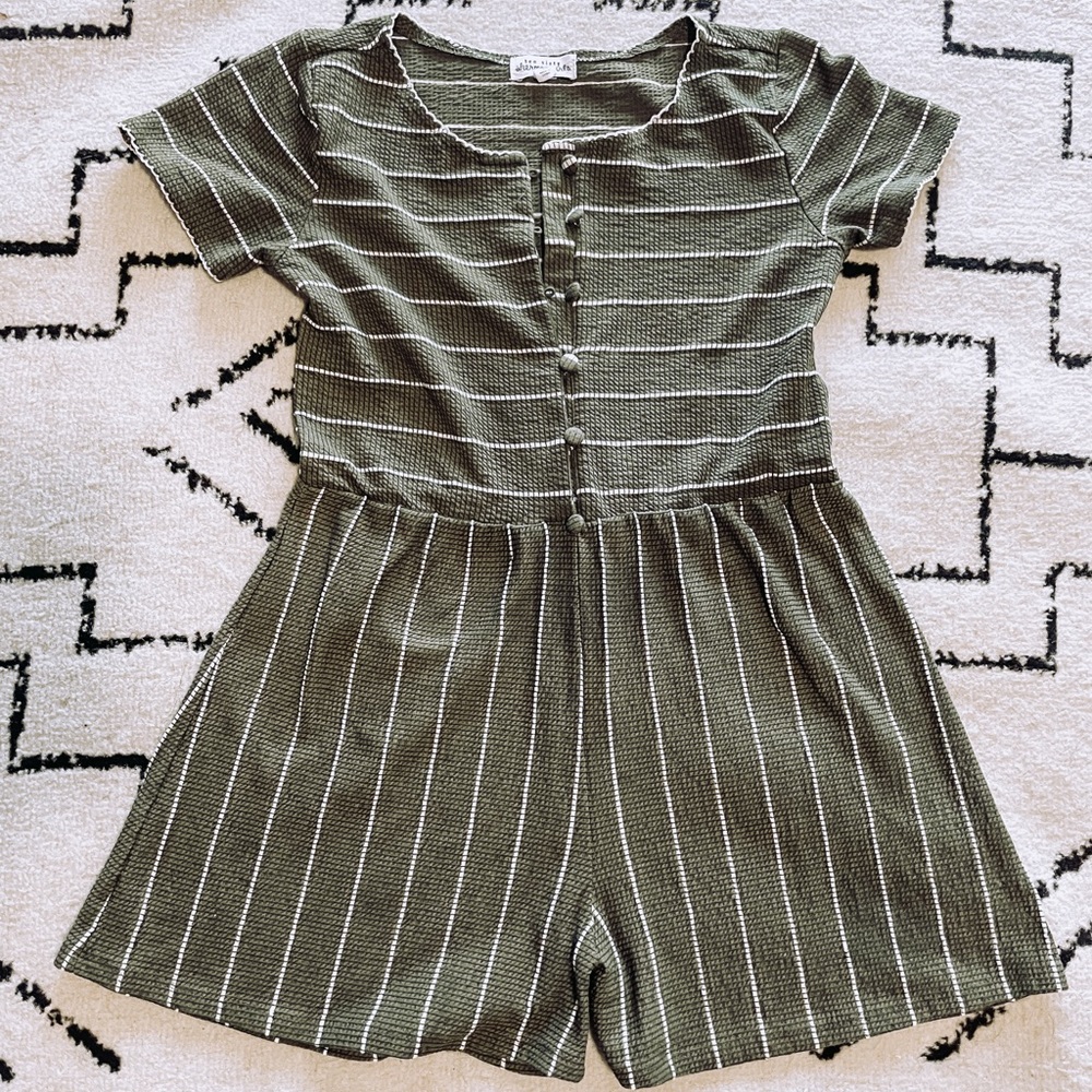 Striped green romper